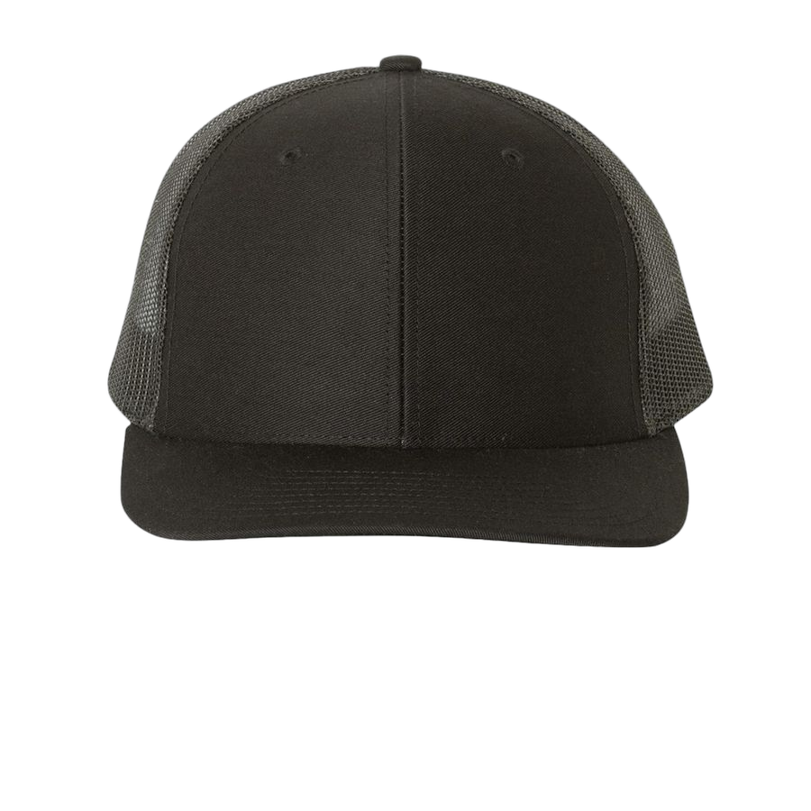 Black Printed Snapback Trucker Cap